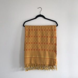 SUNSHINE YELLOW Turkish Beach Towel checkered